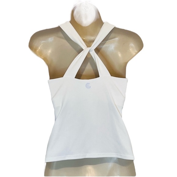 Johnny Was Calme Ribbed Tank Top, Women’s, built in bra, White, Size Small - Picture 7 of 7